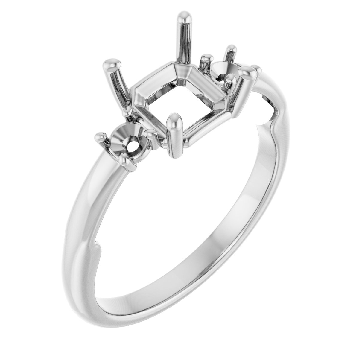 Three-Stone Sculptural Engagement Ring