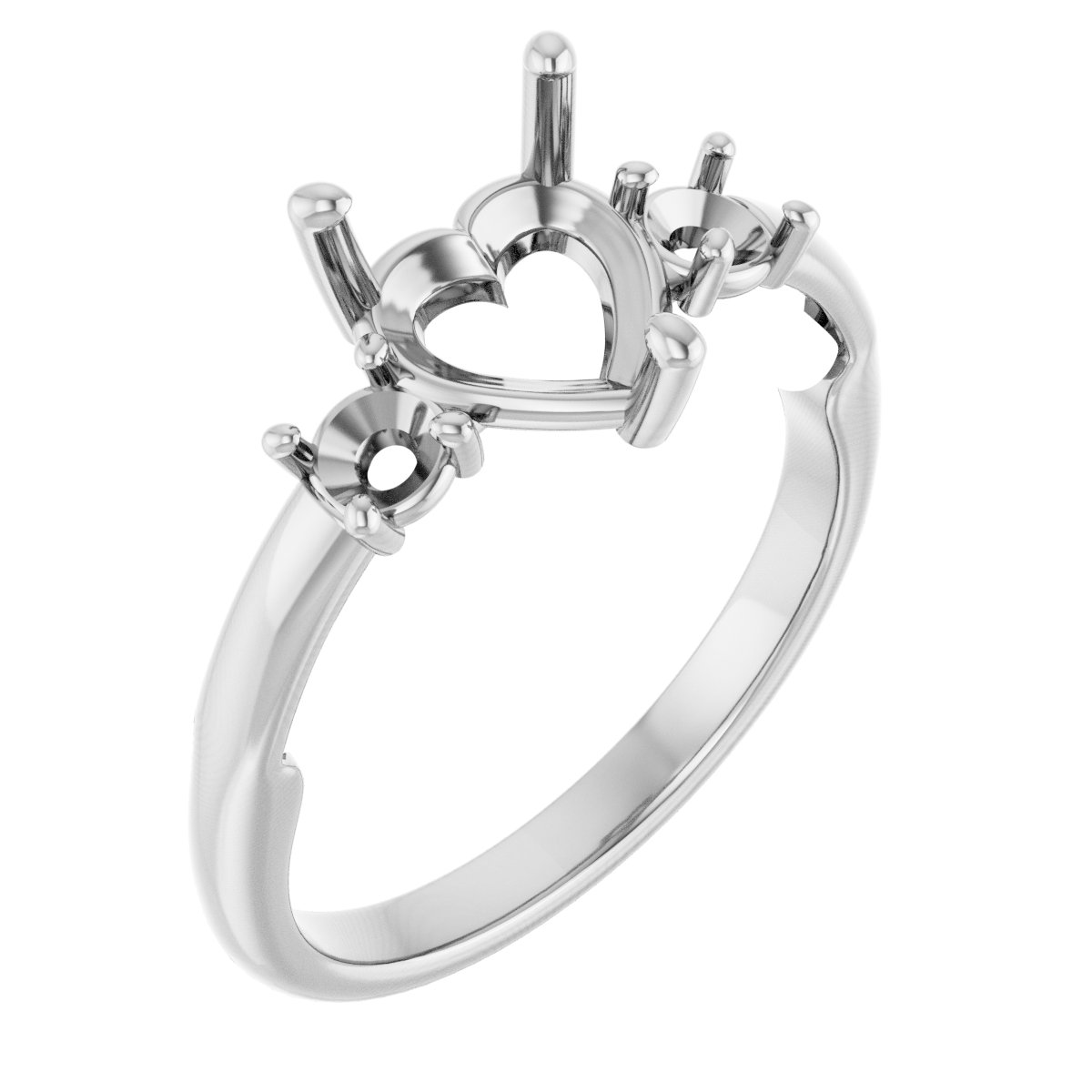 Three-Stone Sculptural Engagement Ring