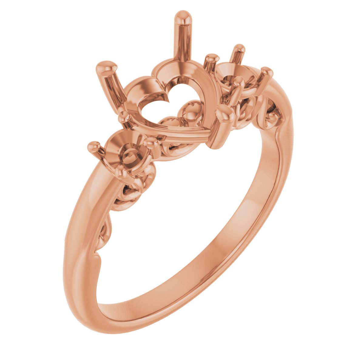Three-Stone Sculptural Engagement Ring