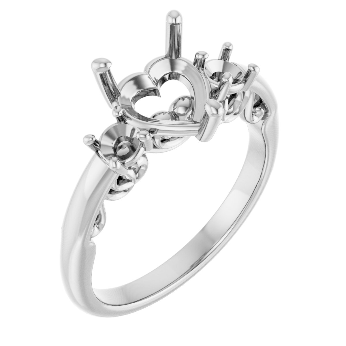 Three-Stone Sculptural Engagement Ring