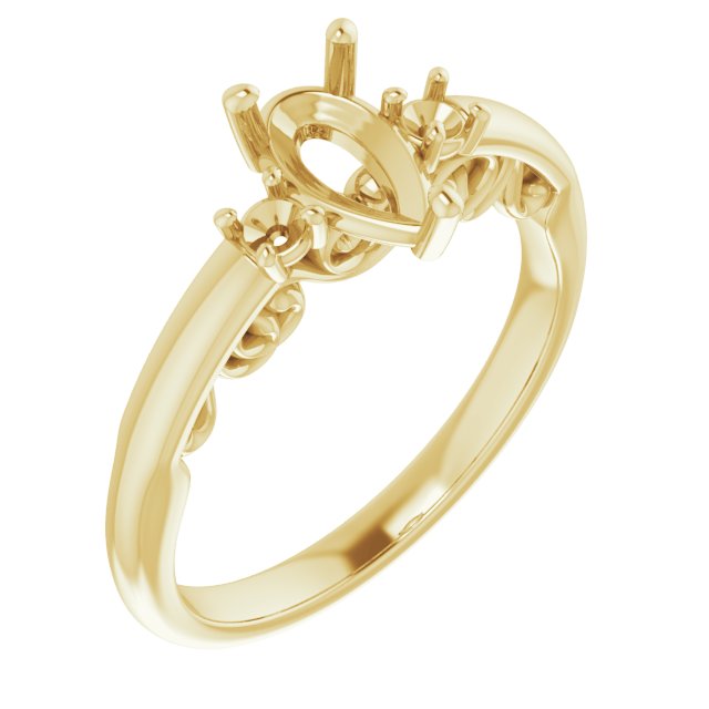 Three-Stone Sculptural Engagement Ring