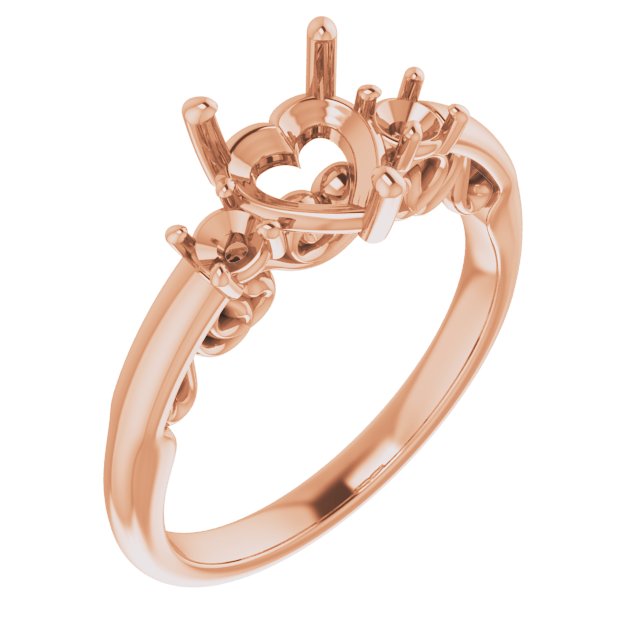 Three-Stone Sculptural Engagement Ring