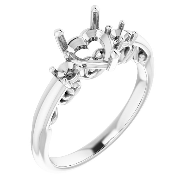 Three-Stone Sculptural Engagement Ring