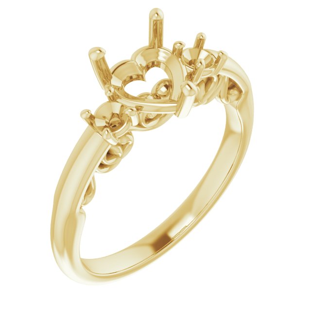 Three-Stone Sculptural Engagement Ring