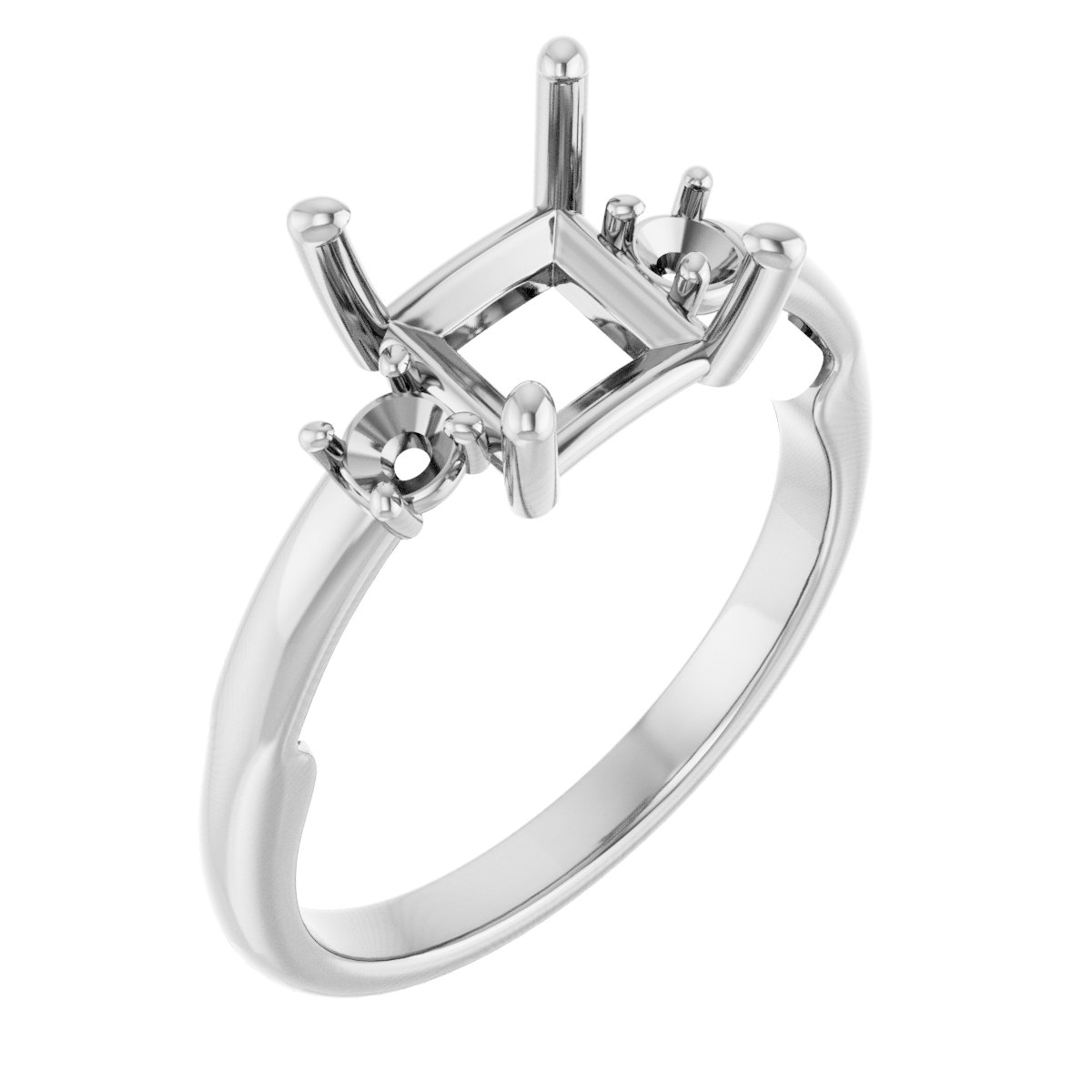 Three-Stone Sculptural Engagement Ring