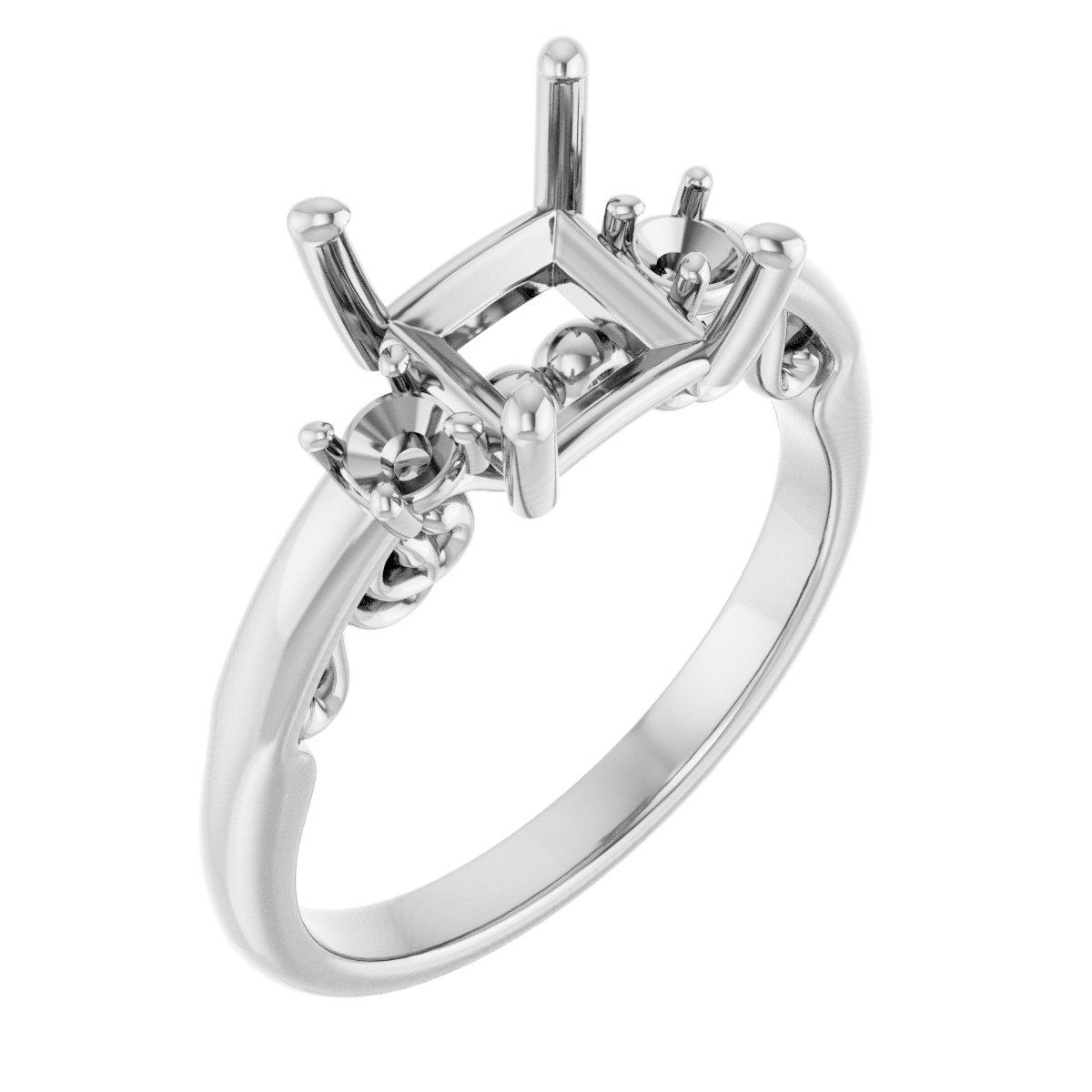 Three-Stone Sculptural Engagement Ring