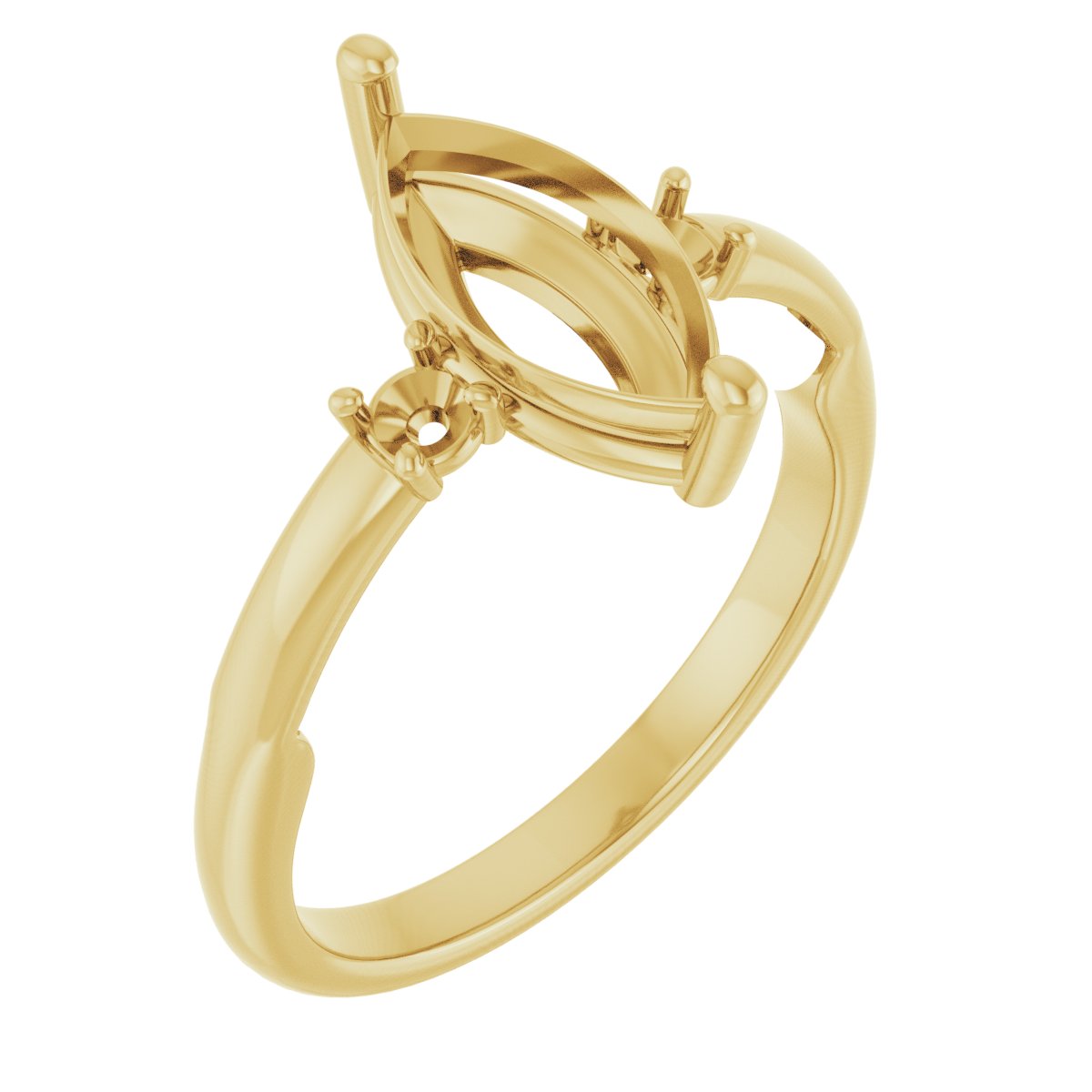 Three-Stone Sculptural Engagement Ring