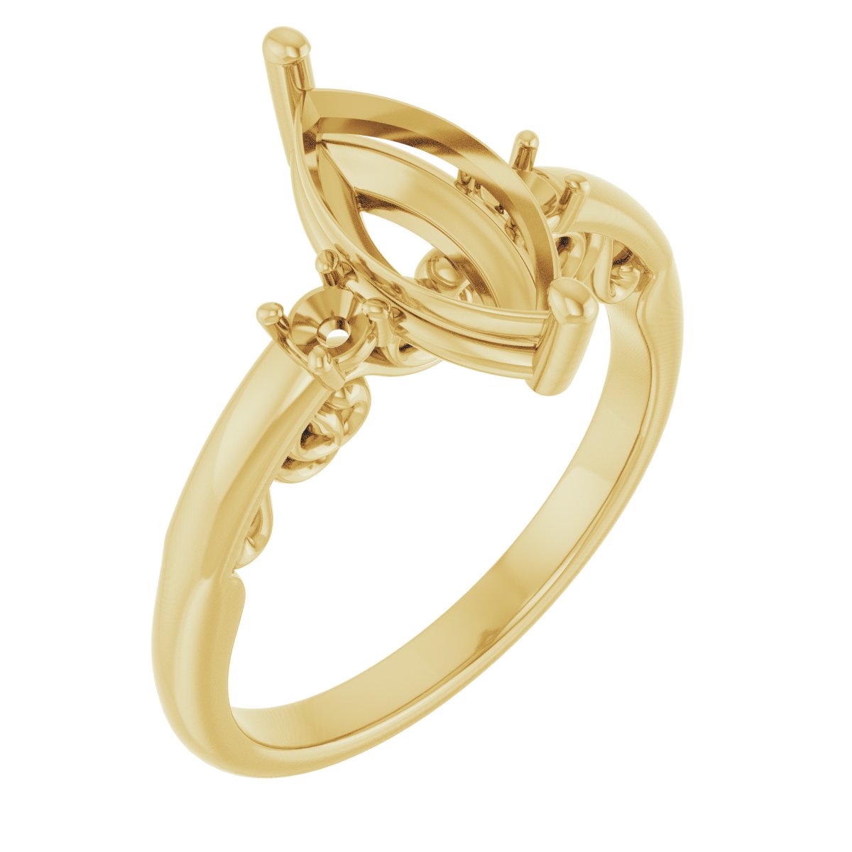 Three-Stone Sculptural Engagement Ring