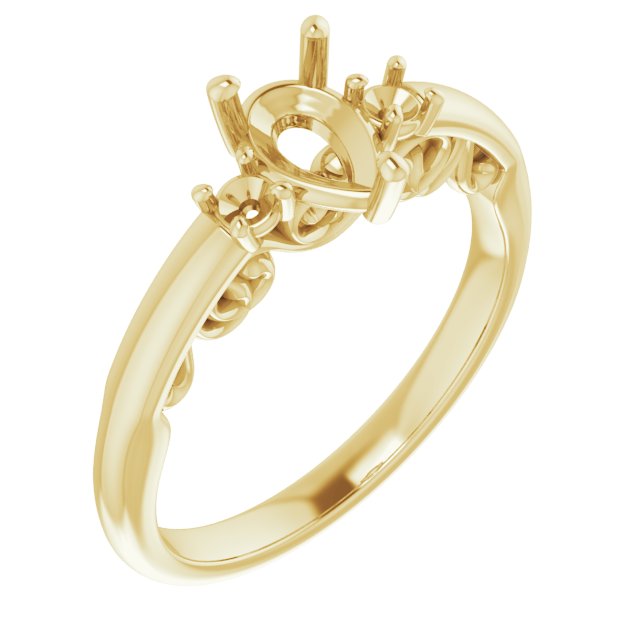 Three-Stone Sculptural Engagement Ring