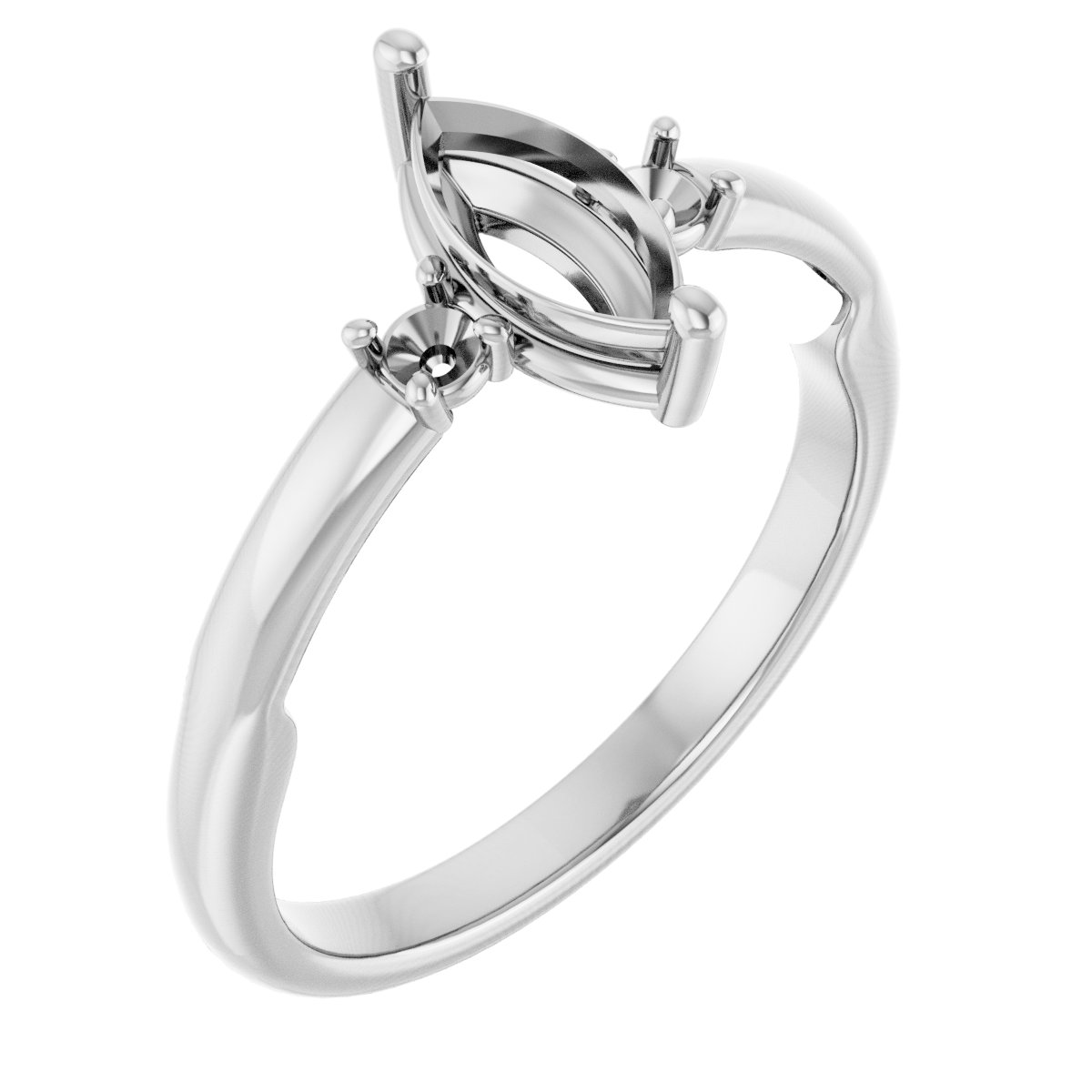 Three-Stone Sculptural Engagement Ring