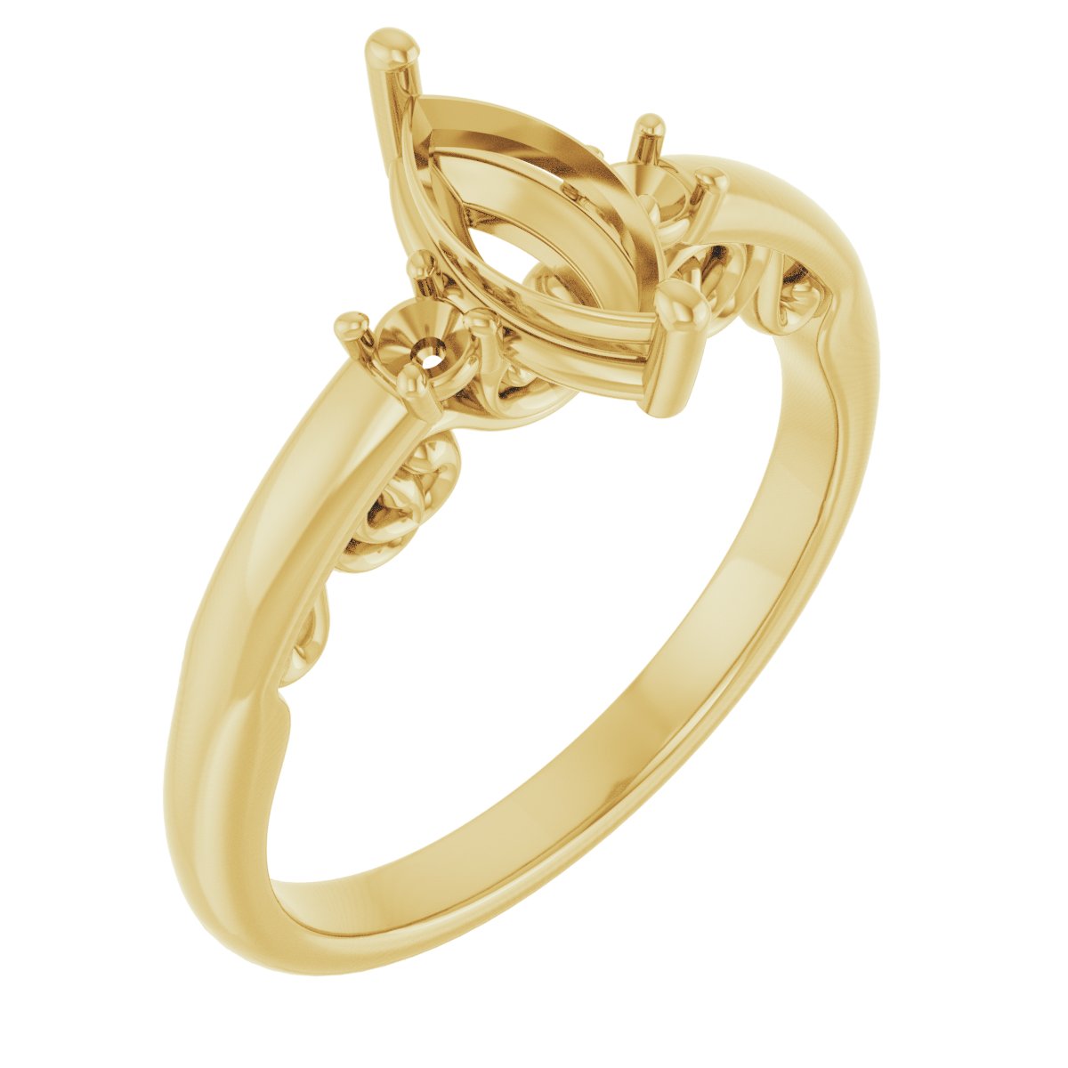 Three-Stone Sculptural Engagement Ring