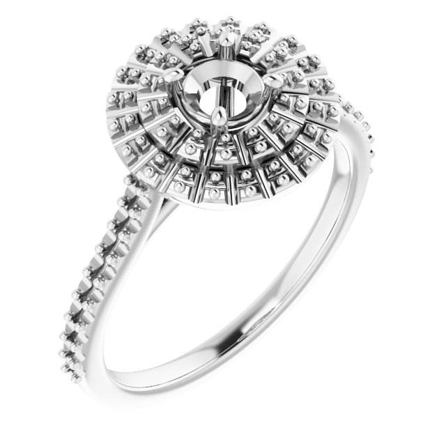Double Halo-Style Engagement Ring
