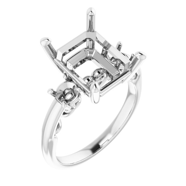 Three-Stone Sculptural Engagement Ring