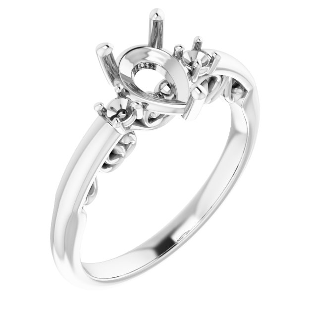 Three-Stone Sculptural Engagement Ring