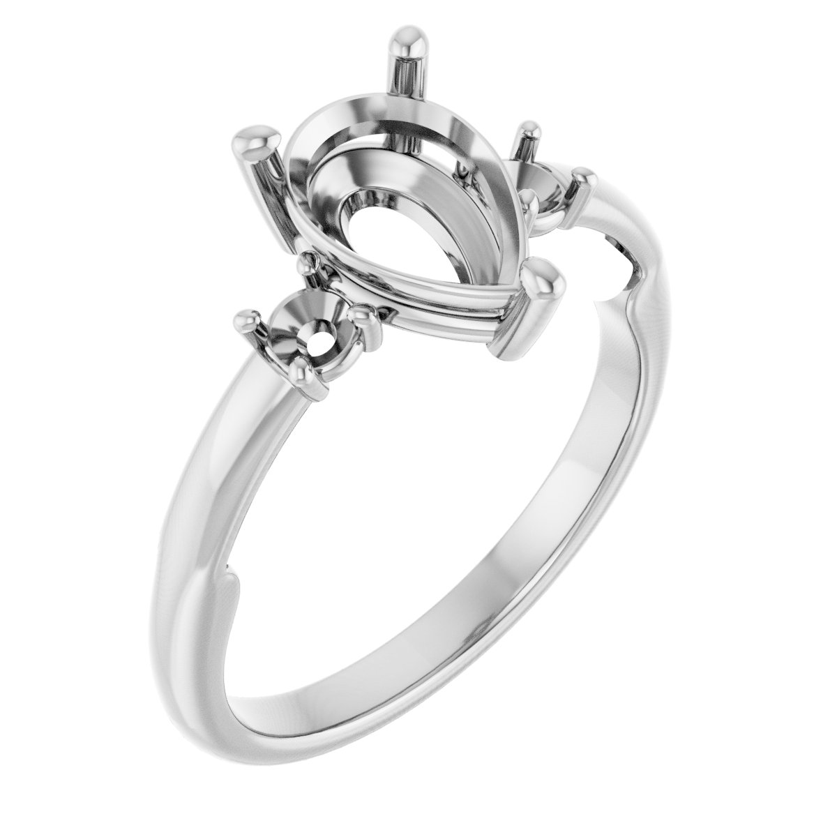 Three-Stone Sculptural Engagement Ring
