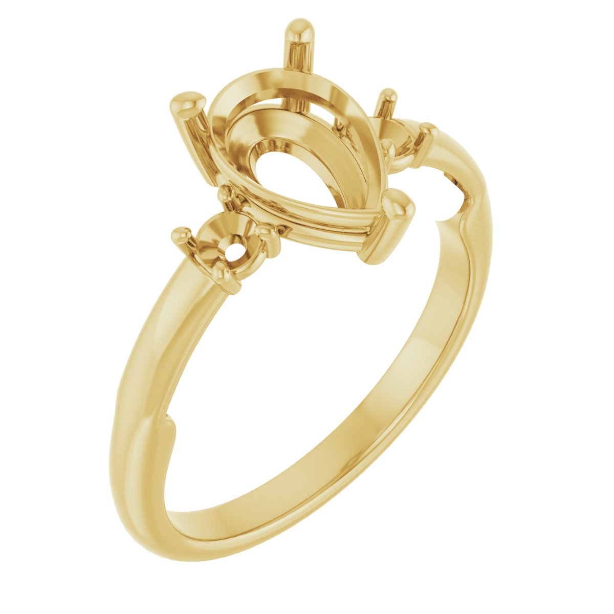Three-Stone Sculptural Engagement Ring