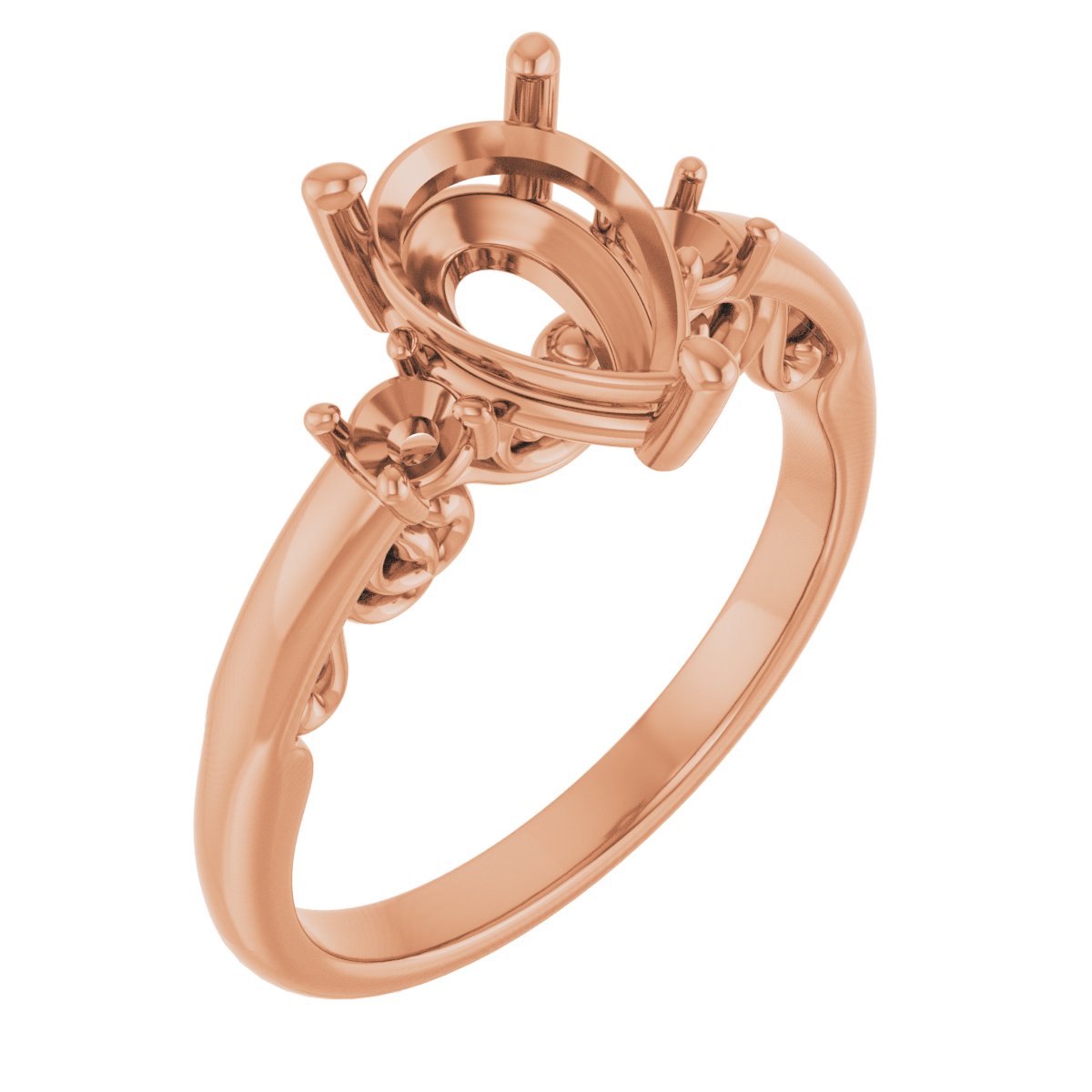 Three-Stone Sculptural Engagement Ring