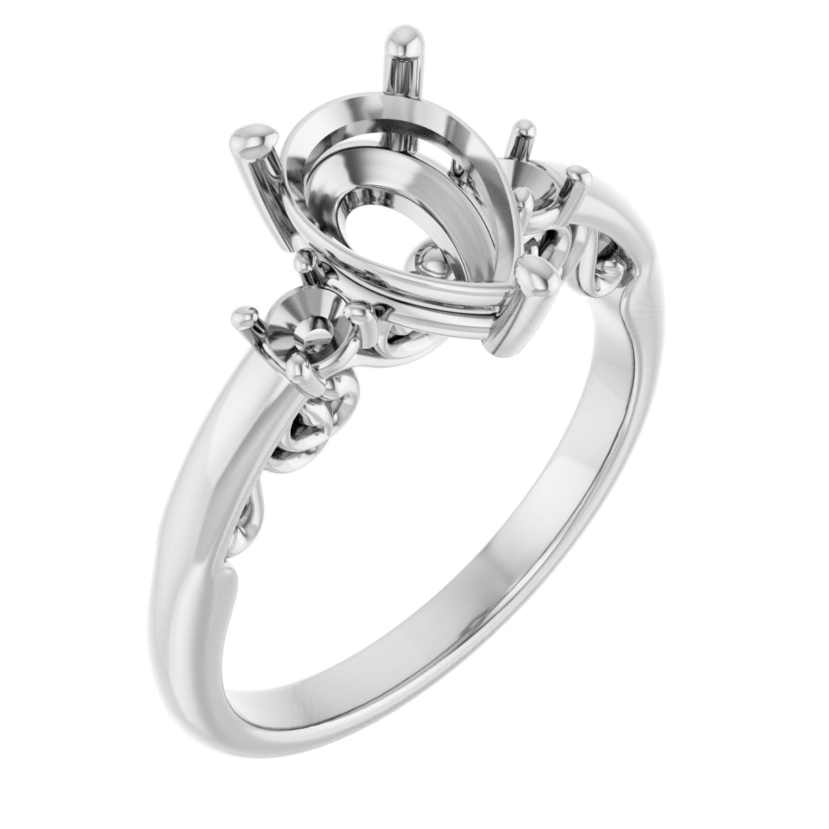 Three-Stone Sculptural Engagement Ring