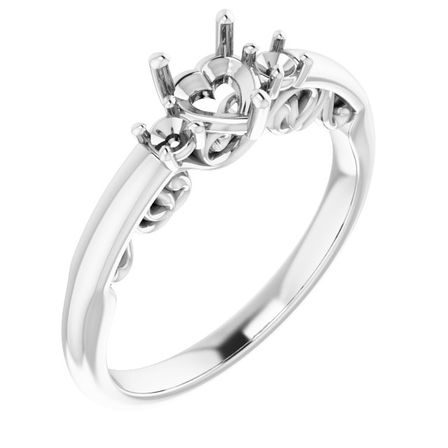 Three-Stone Sculptural Engagement Ring