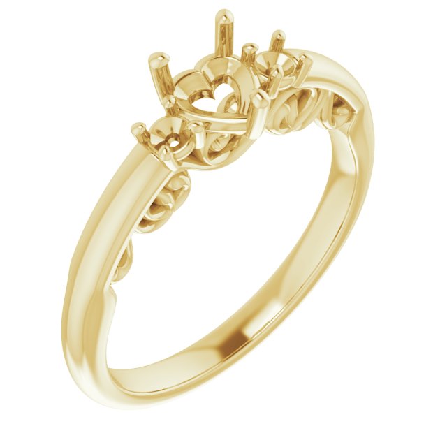 Three-Stone Sculptural Engagement Ring