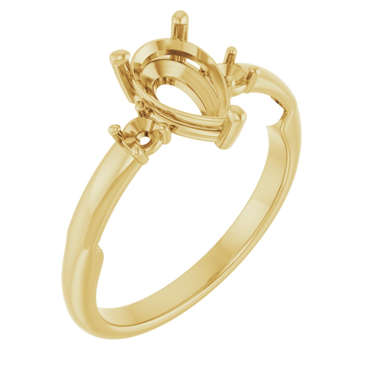 Three-Stone Sculptural Engagement Ring
