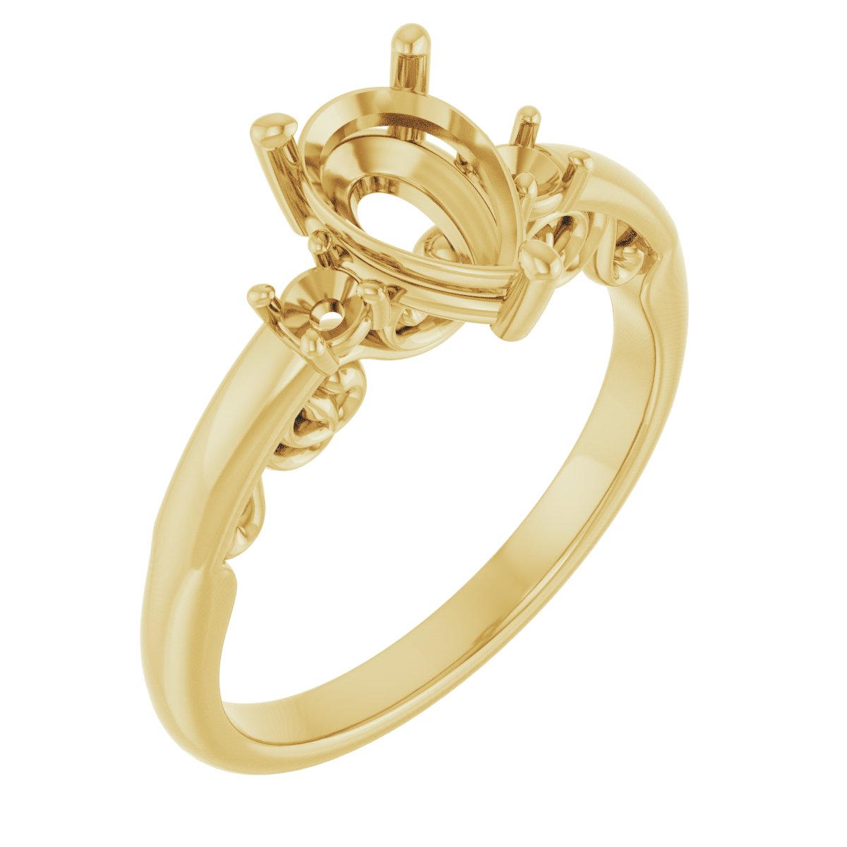 Three-Stone Sculptural Engagement Ring