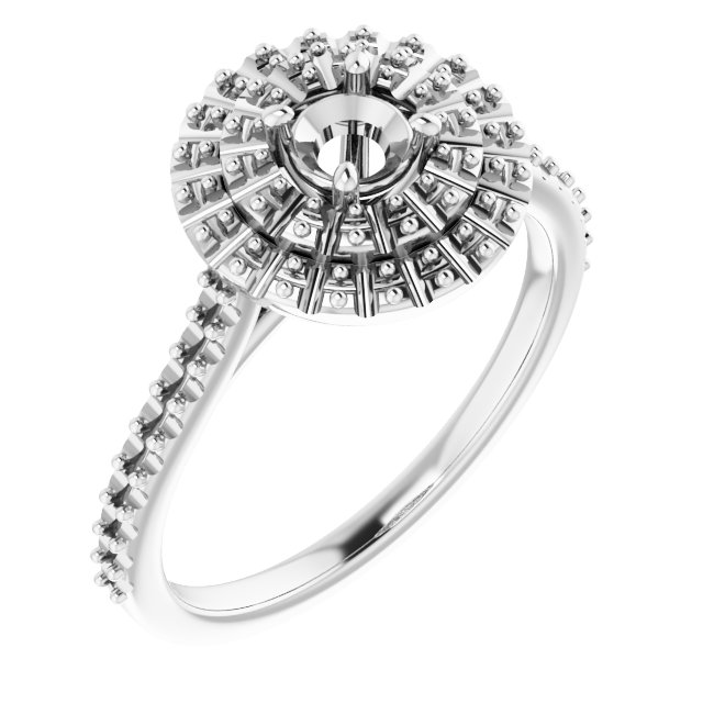 Double Halo-Style Engagement Ring