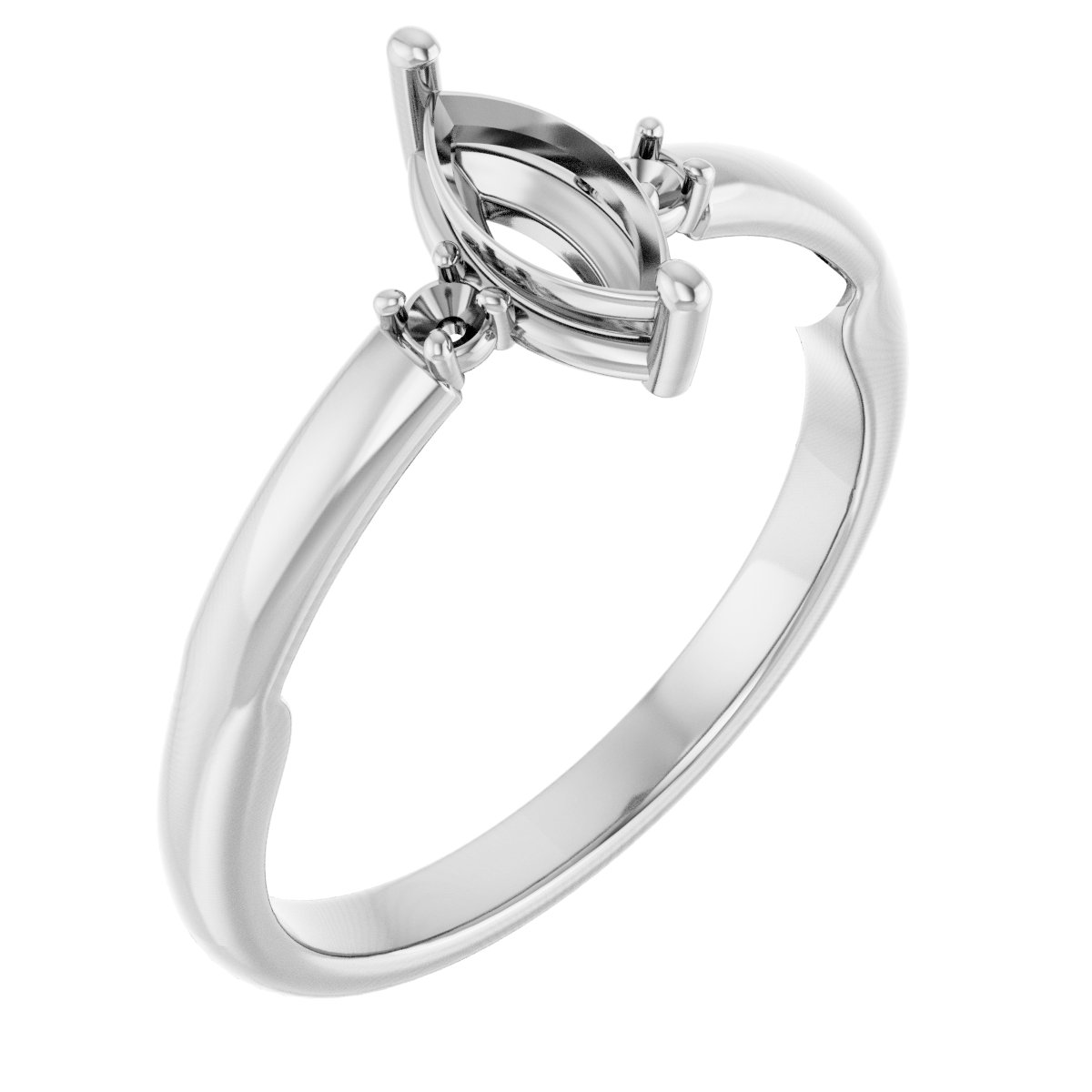 Three-Stone Sculptural Engagement Ring