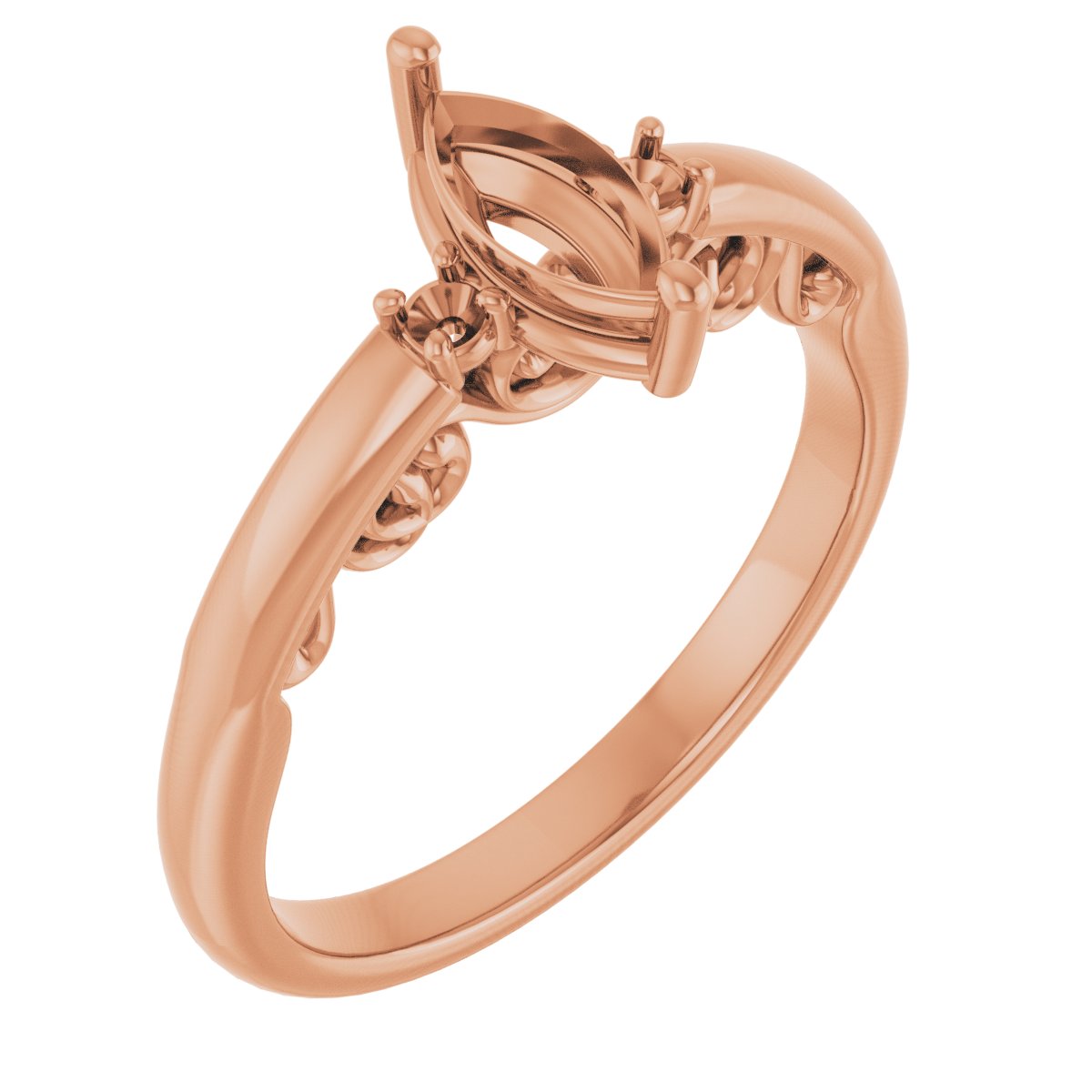 Three-Stone Sculptural Engagement Ring