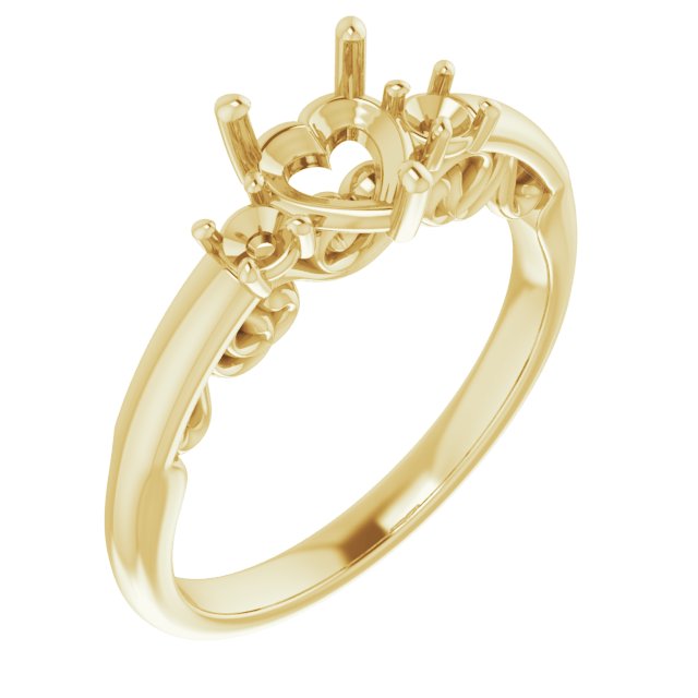Three-Stone Sculptural Engagement Ring