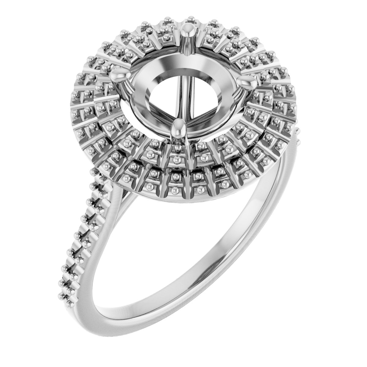 Double Halo-Style Engagement Ring