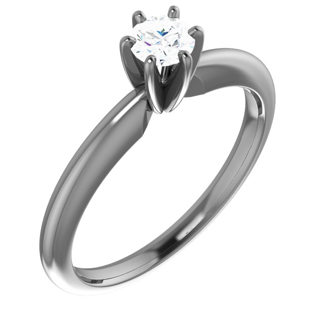 184309 / Neosadený / 14K White / round / 1 / 8 1 / 6 Ct=3.2-3.4 Mm / Poliert / 6-Prong Solitaire Mounting