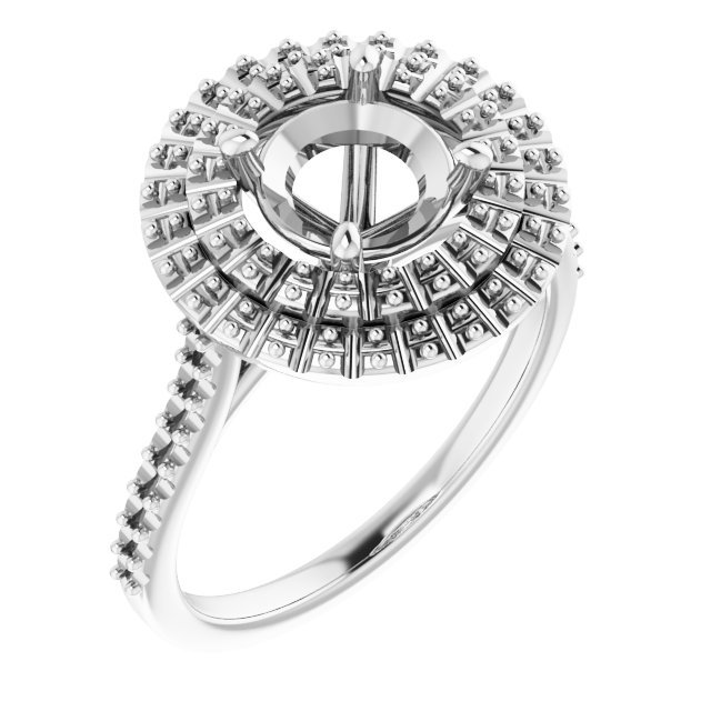 Double Halo-Style Engagement Ring