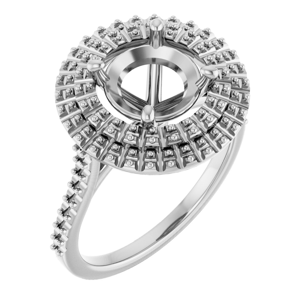 Double Halo-Style Engagement Ring