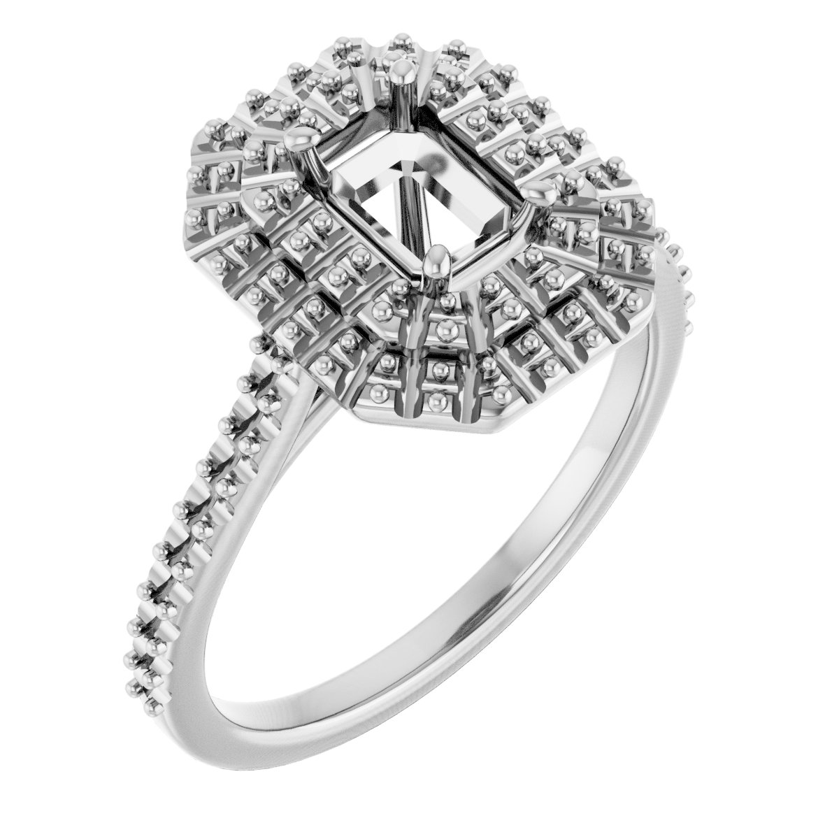 Double Halo-Style Engagement Ring