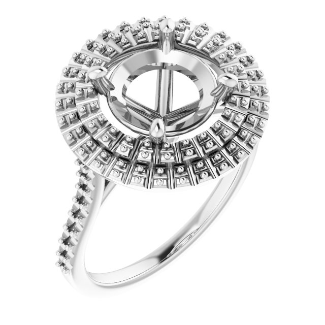 Double Halo-Style Engagement Ring
