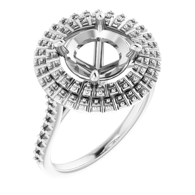 Double Halo-Style Engagement Ring