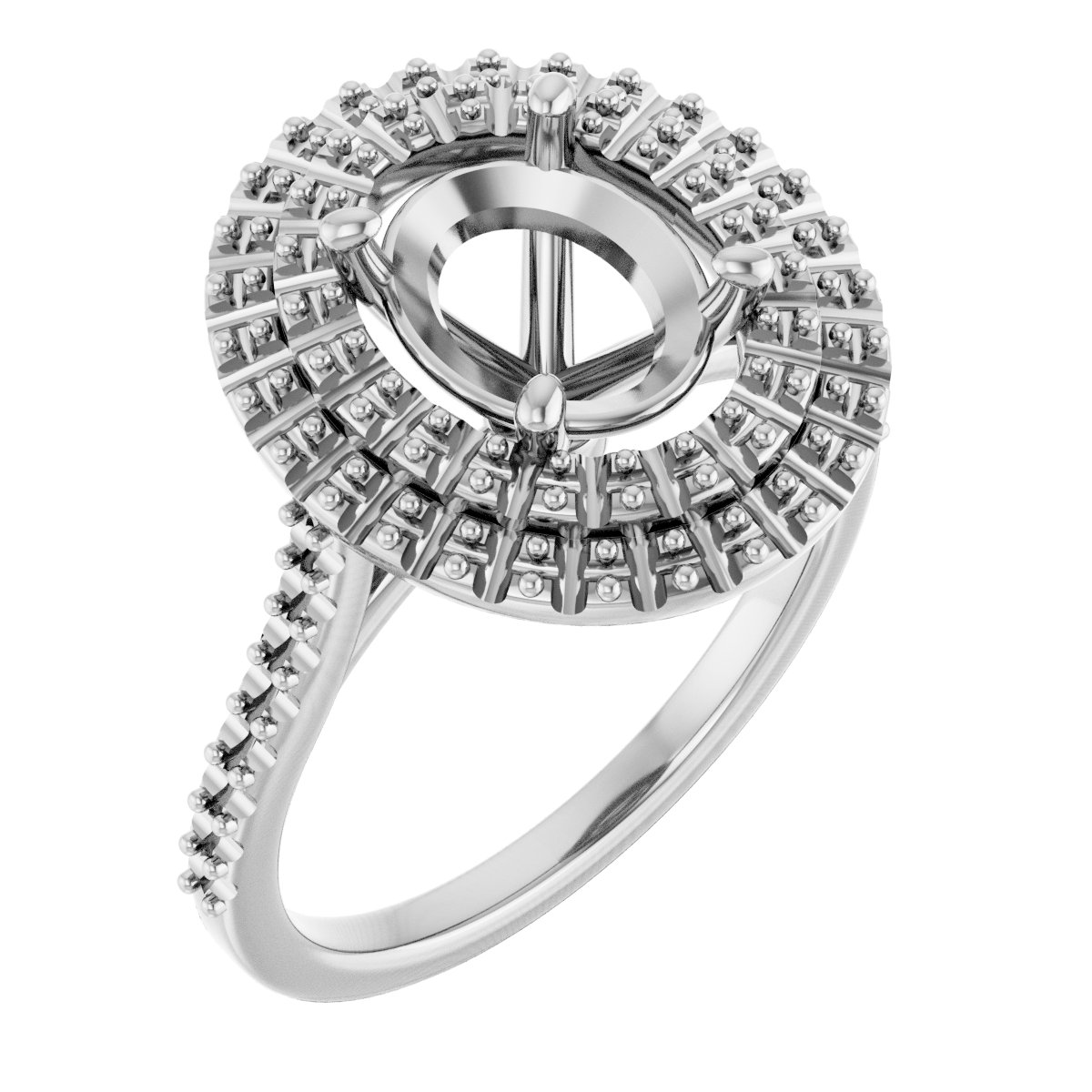 Double Halo-Style Engagement Ring