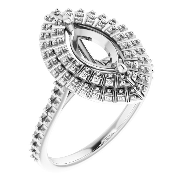 Double Halo-Style Engagement Ring