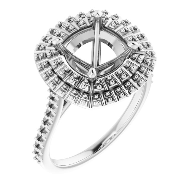 Double Halo-Style Engagement Ring