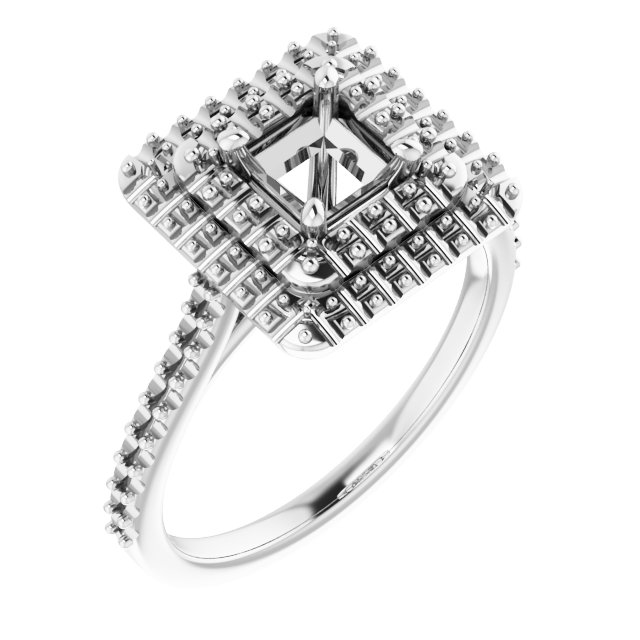 Double Halo-Style Engagement Ring