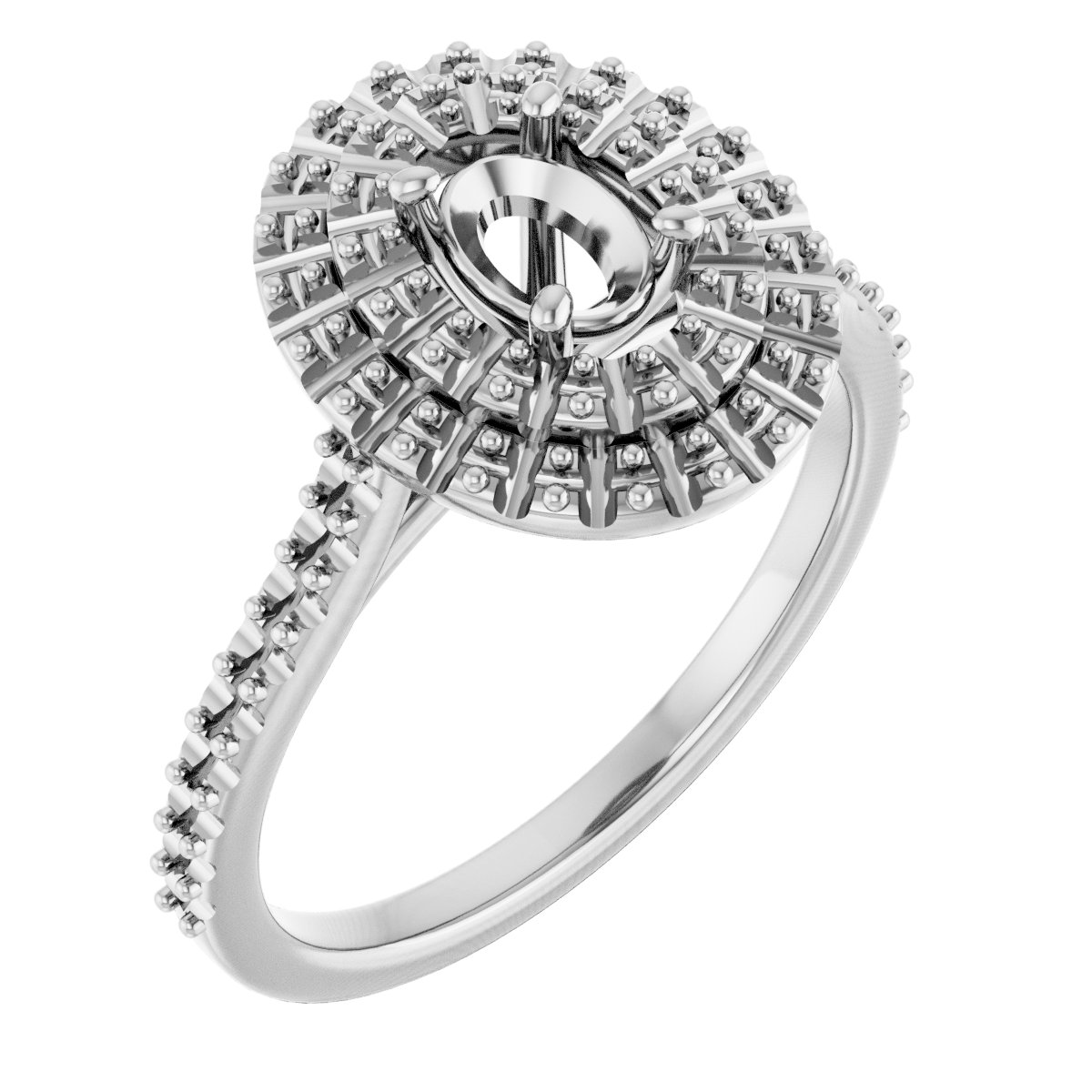 Double Halo-Style Engagement Ring