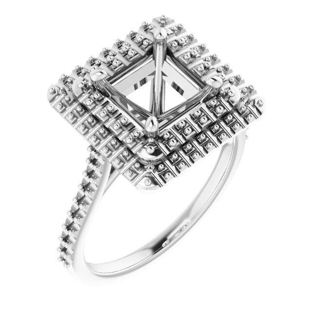 Double Halo-Style Engagement Ring