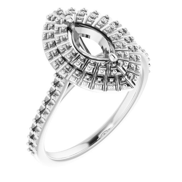 Double Halo-Style Engagement Ring