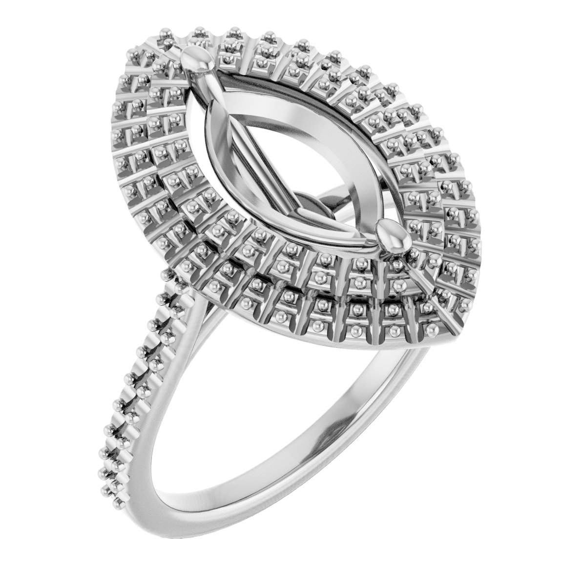 Double Halo-Style Engagement Ring