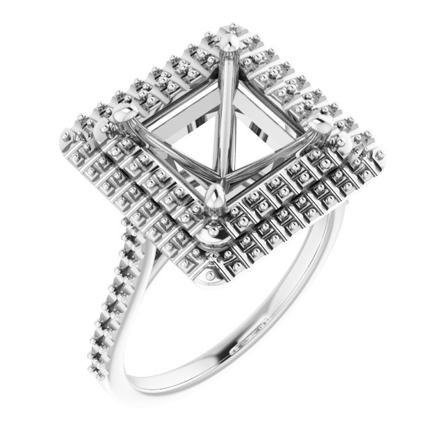 Double Halo-Style Engagement Ring