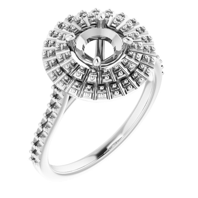 Double Halo-Style Engagement Ring