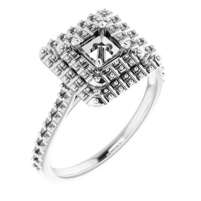 Double Halo-Style Engagement Ring