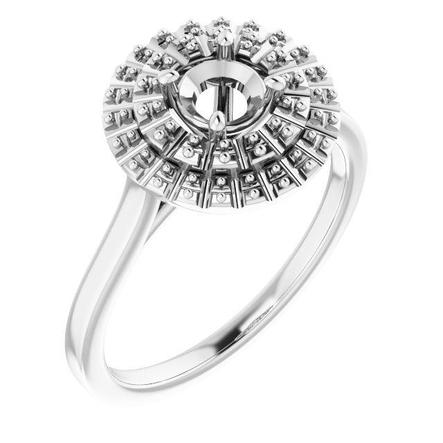 Double Halo-Style Engagement Ring