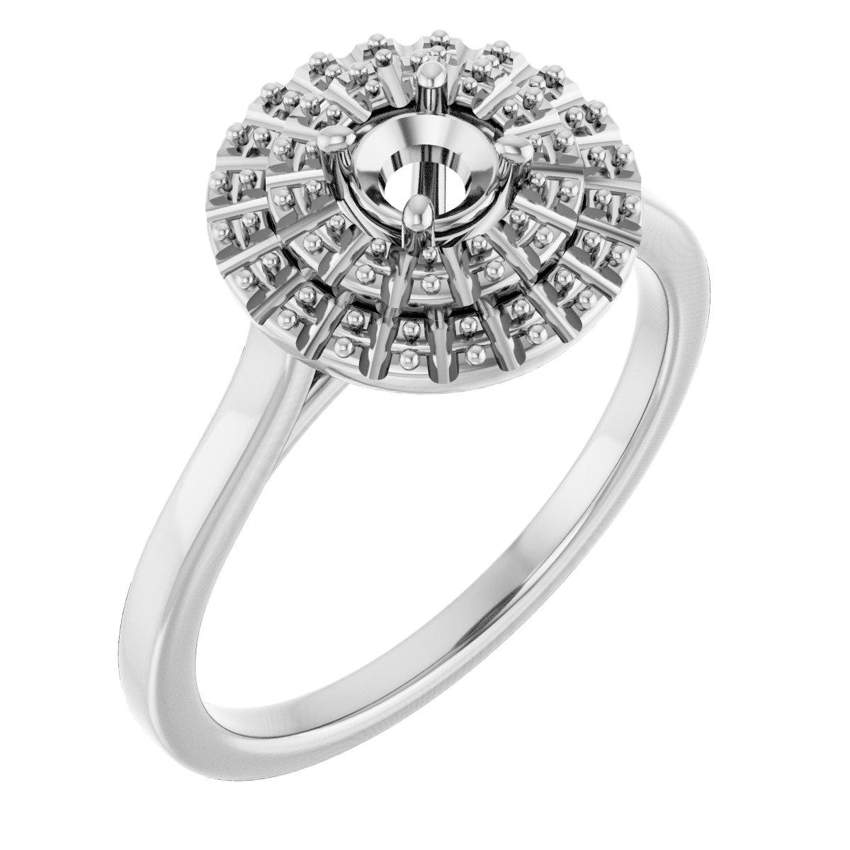 Double Halo-Style Engagement Ring